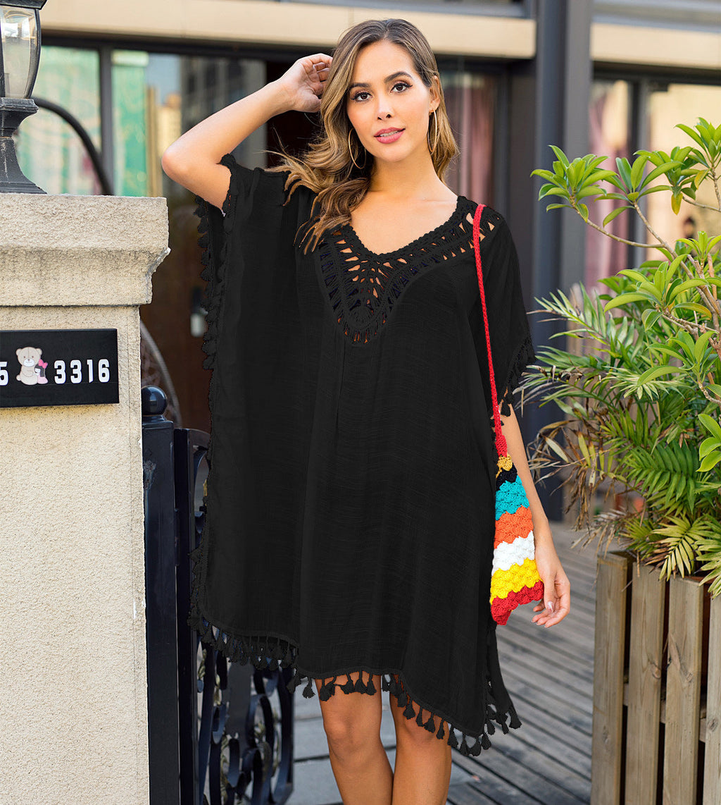 Women's Airy Kaftan with Fringe
