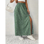 Women's Floral Maxi Skirt with Side Slit