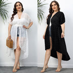 Women's Elegant Beach Cover-Up with Transparent Structure