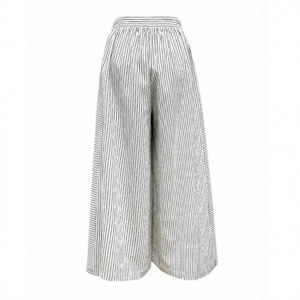 Women's High-Waisted Striped Culottes