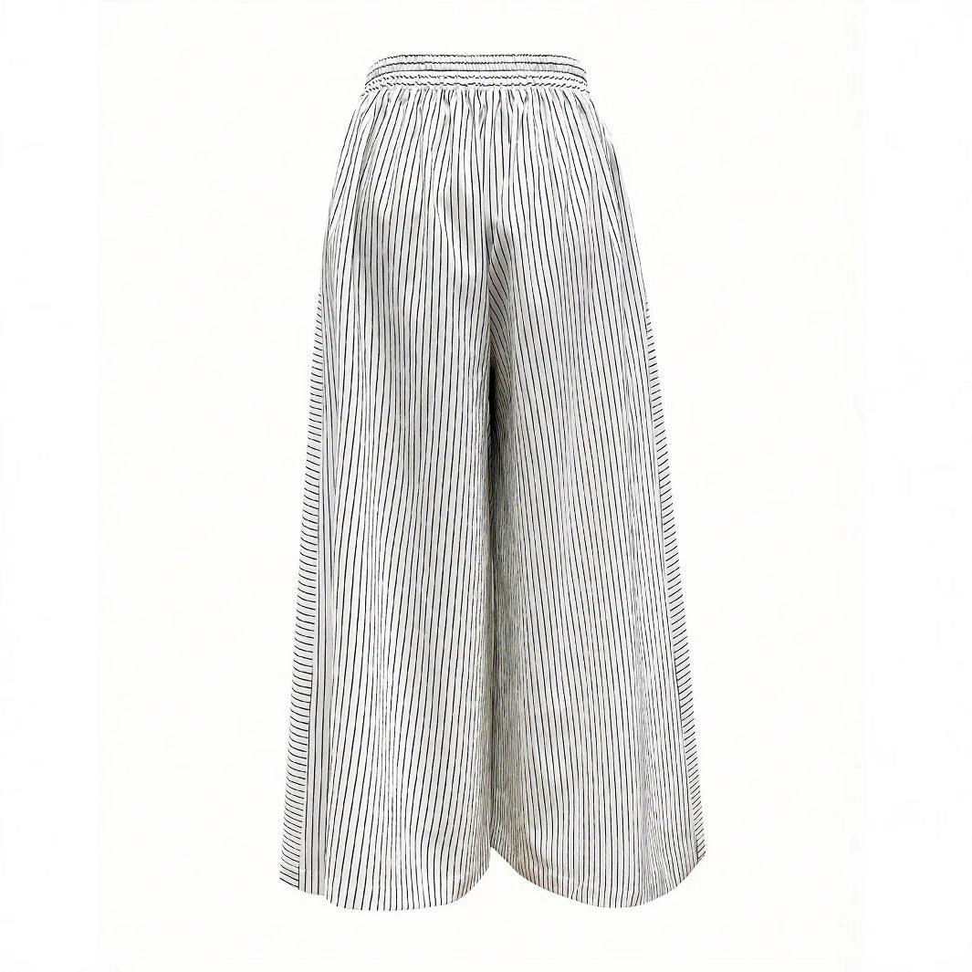 Women's High-Waisted Striped Culottes