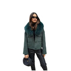 Elegant Wool Jacket with Faux Fur Collar