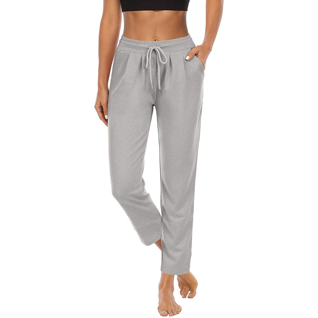 Women's Comfortable Casual Pants with Elastic Waistband and Side Pockets
