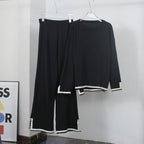 Women's Relaxed Loungewear Set with Contrast Hem Details
