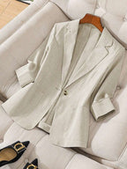 Women's Elegant Linen Blazer Jacket