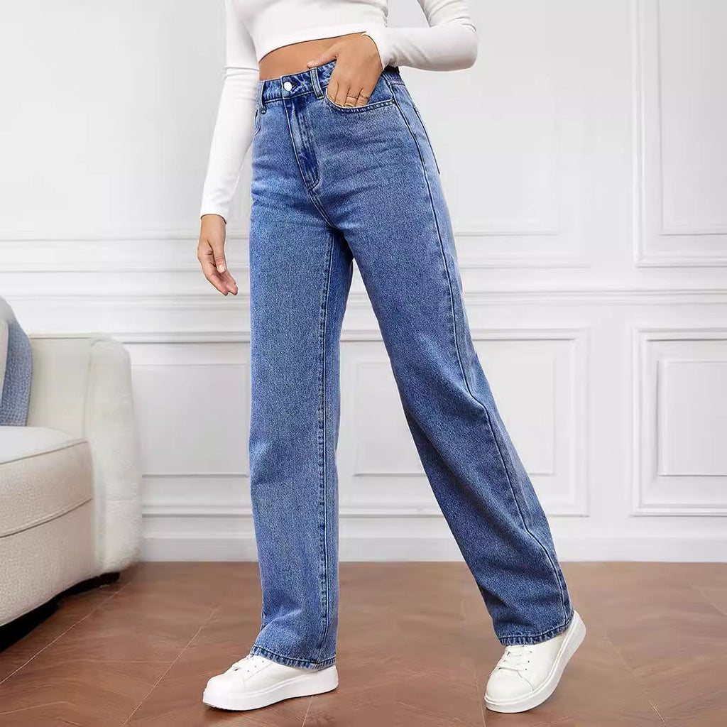 High-Waisted Wide-Leg Vintage Jeans