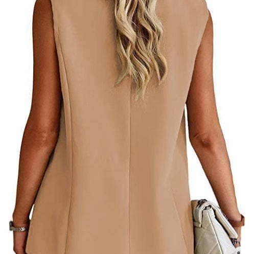 Women's Sleeveless Blazer Jacket