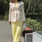 Women's Floral Blazer with Belt