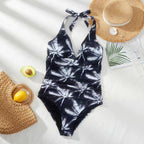 Women's Swimsuit with Refined Wrap Design and Floral Pattern
