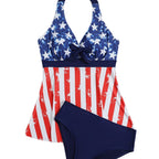 Women's Swimsuit with Fashionable Star and Stripe Pattern