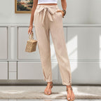 Women's Casual Pants with Elegant Waist Belt