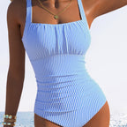Women's Ribbed Swimsuit with Ruching