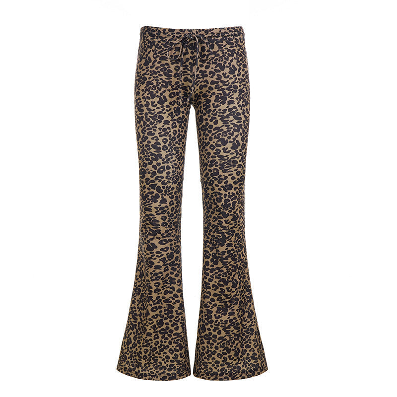 Women's Flared Leopard Print Pants