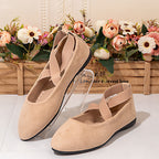 Women's Ballet Flats with Elegant Cross-Strap and Soft Lining