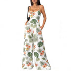 Women's Elegant Geometric Print Wide-Leg Jumpsuit