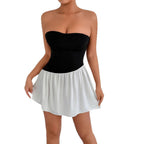 Women's Bandeau Dress with Flowing Skirt