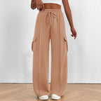 Women's Wide-Leg Cargo Pants with Elastic Waist