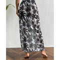 Women's Sheer Maxi Skirt with Tropical Palm Print