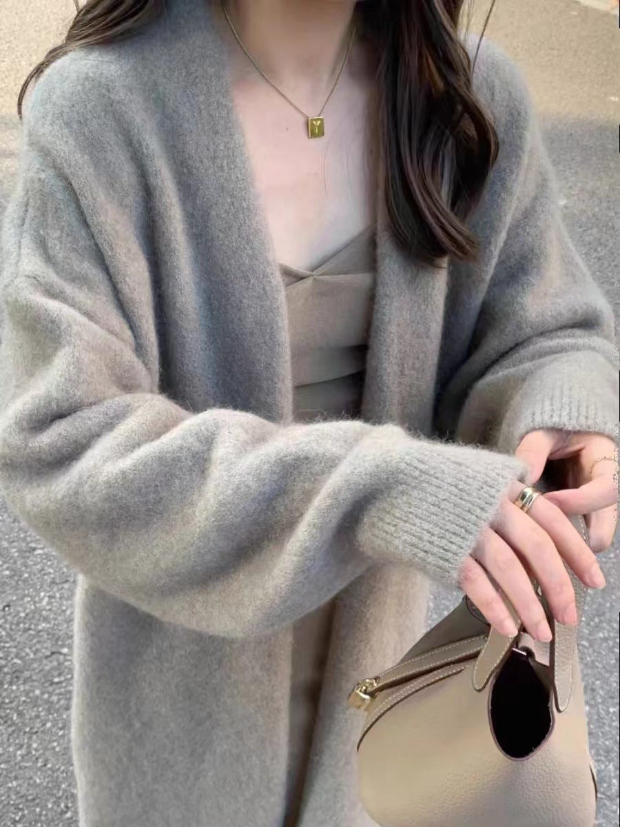 Women's Cozy Oversized Cardigan with Puff Sleeves