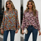 Casual Floral Blouse with Ruffle Details