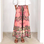 Women's Maxi Skirt with Ornate Embellishments and Elastic Waistband