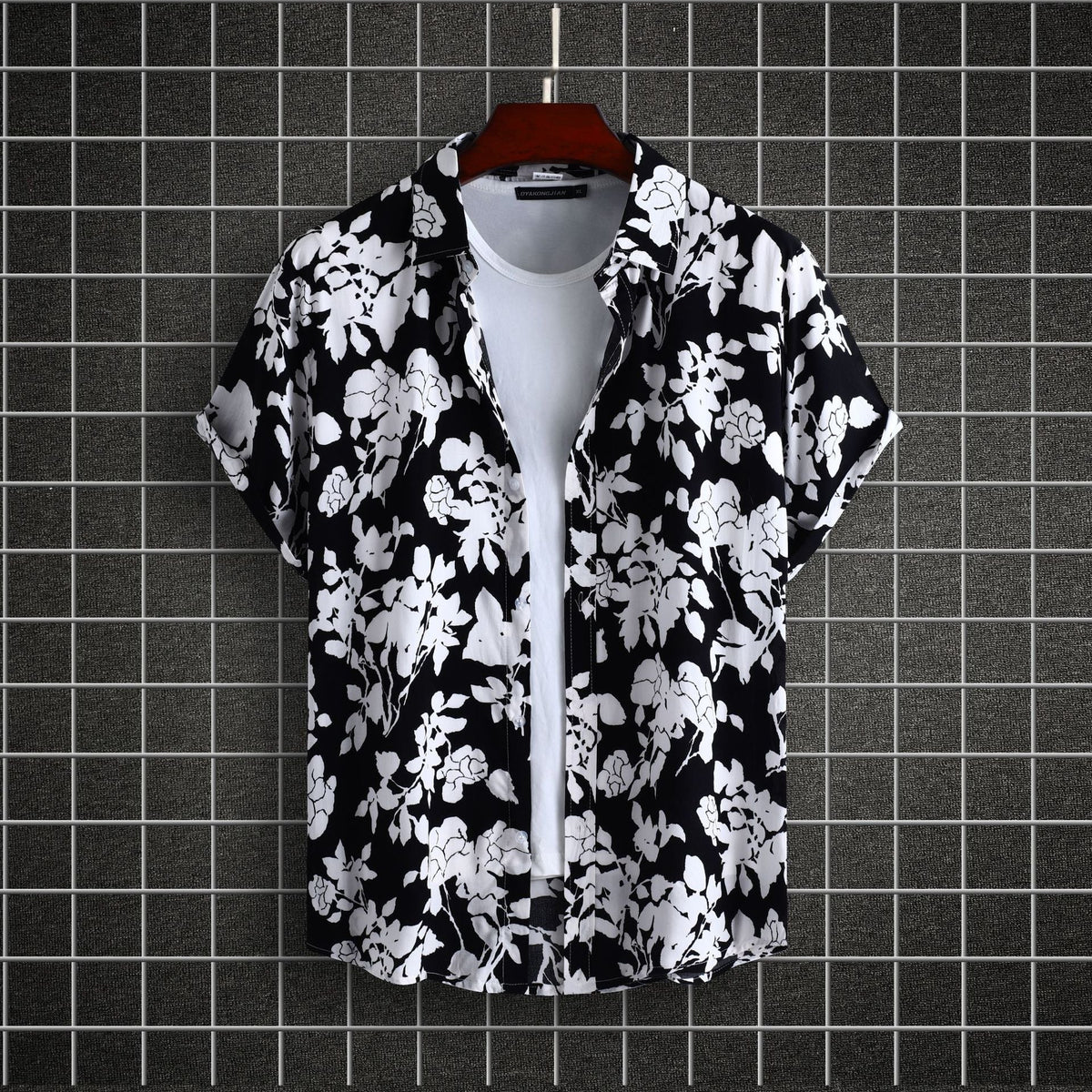 Women's Short-Sleeve Shirt with Floral Design