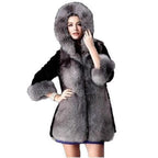 Women's Elegant and Warm Faux Fur Parka with Hood