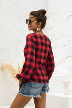 Women's Blouse with Tie Belt