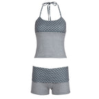 Women's Swimwear Set with Neck Ties and Elastic Waistband
