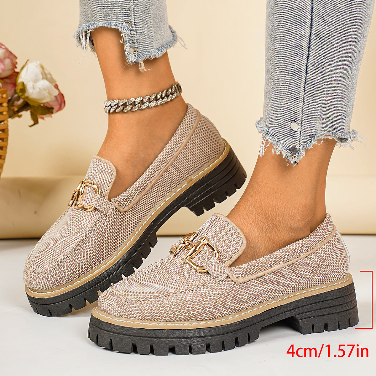 Women's Breathable Slip-On Sneakers with Decorative Detail
