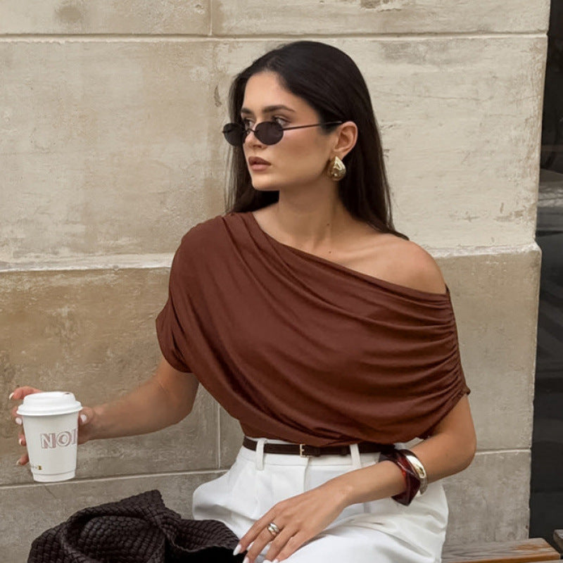 Women's Asymmetric Draped Top