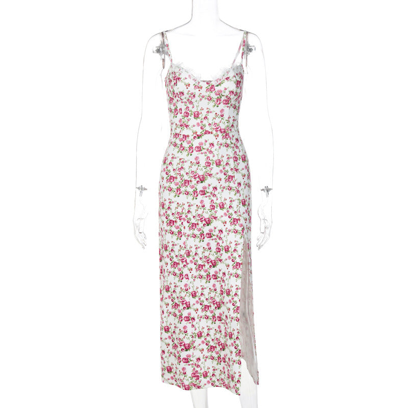 Floral Midi Dress with Elegant Slit