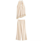 Women's Elegant Wide-Leg Trousers with Pockets