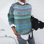 Women's Patterned Sweater with Modern Knit Design