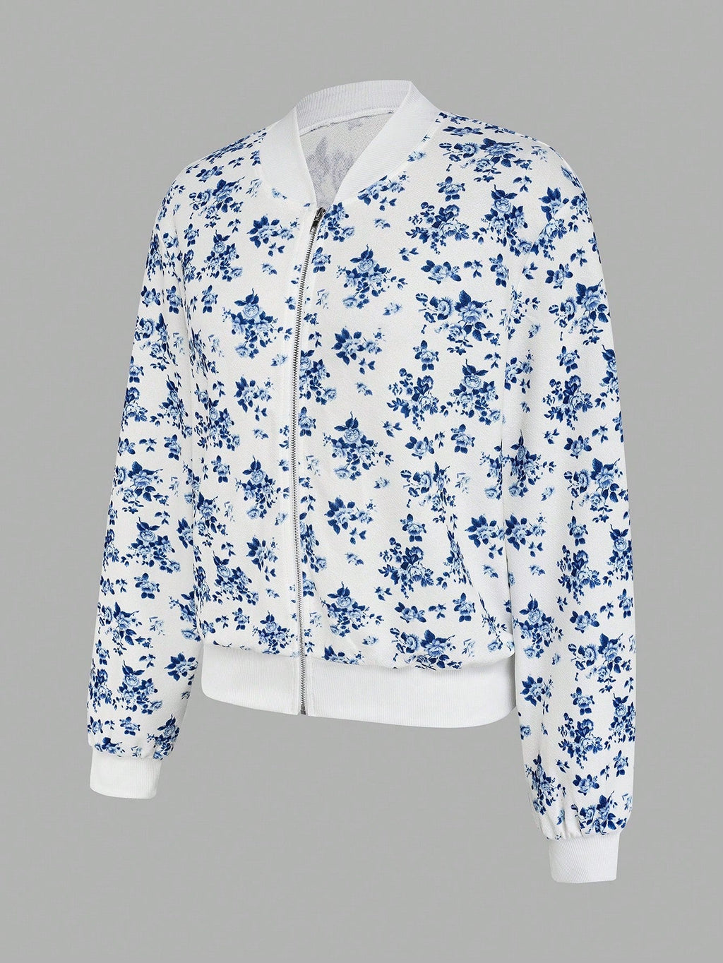 Women's Elegant Floral Bomber Jacket