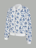 Women's Elegant Floral Bomber Jacket