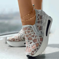 Women's Breathable Slip-On Sneakers with Glitter Pattern