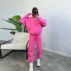 Women's Casual Two-Piece Set with Oversized Hoodie and Joggers