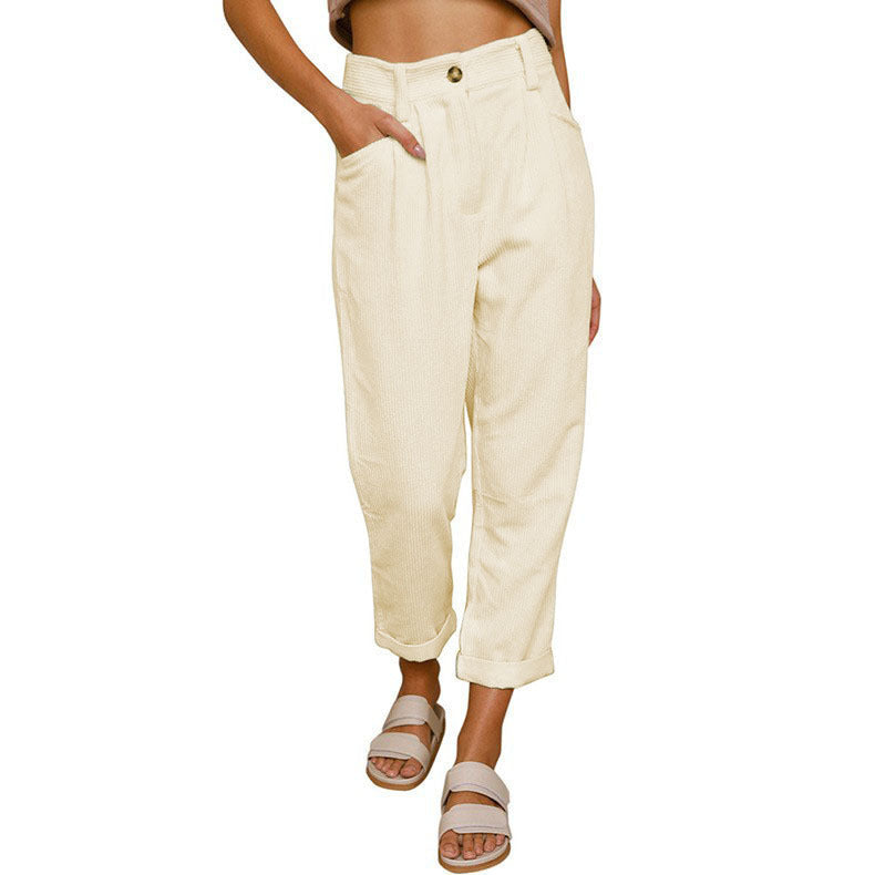 Women's High-Waist Pleated Trousers