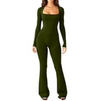 Women's Wide-Leg Bodysuit with Deep Neckline