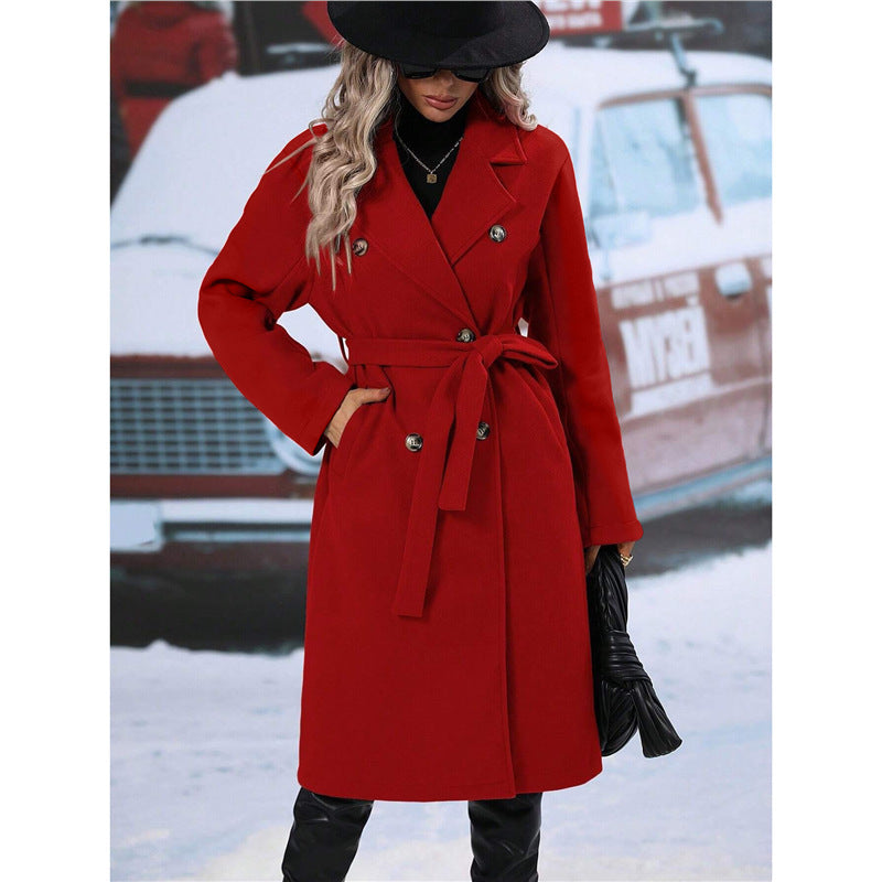 Women's Double-Breasted Wool Coat