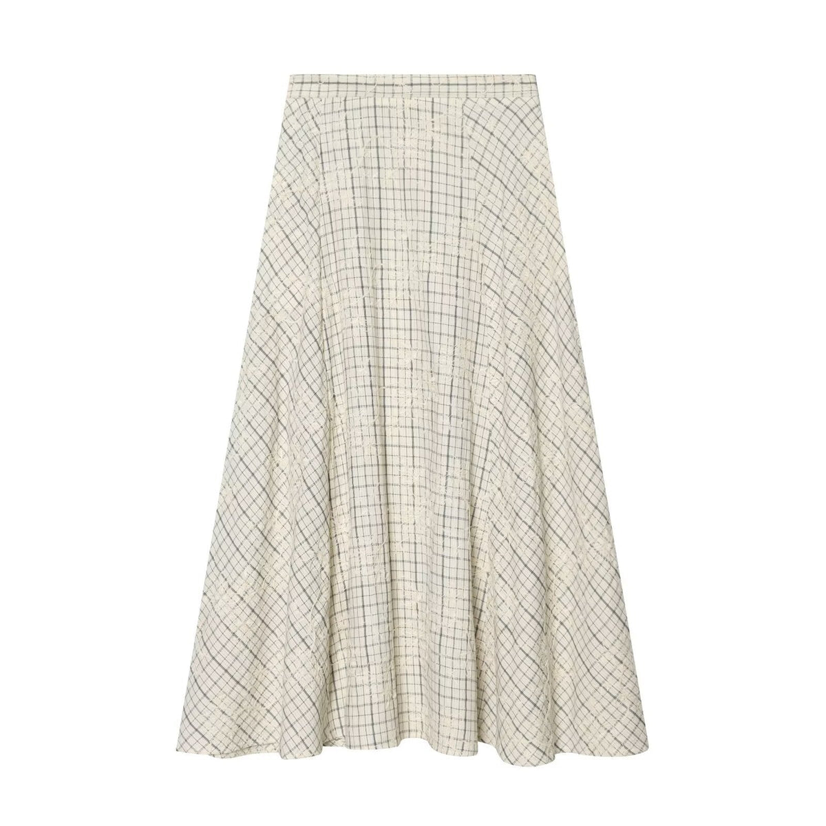 Women's Plaid Maxi Skirt with Flowing Cut