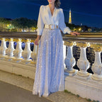 Women's Elegant Sequin Jumpsuit with Long Cut