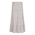 Women's Maxi Skirt with Floral Ruffle Details and Elastic Waistband