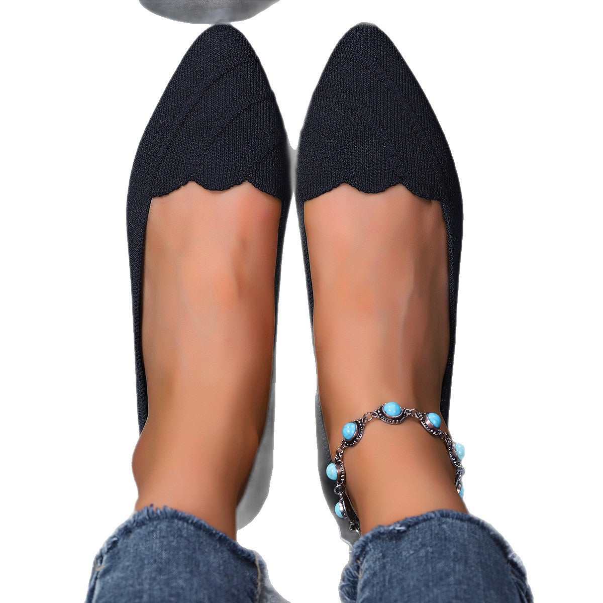 Women's Ballet Flats with Elegant Heart Cutout