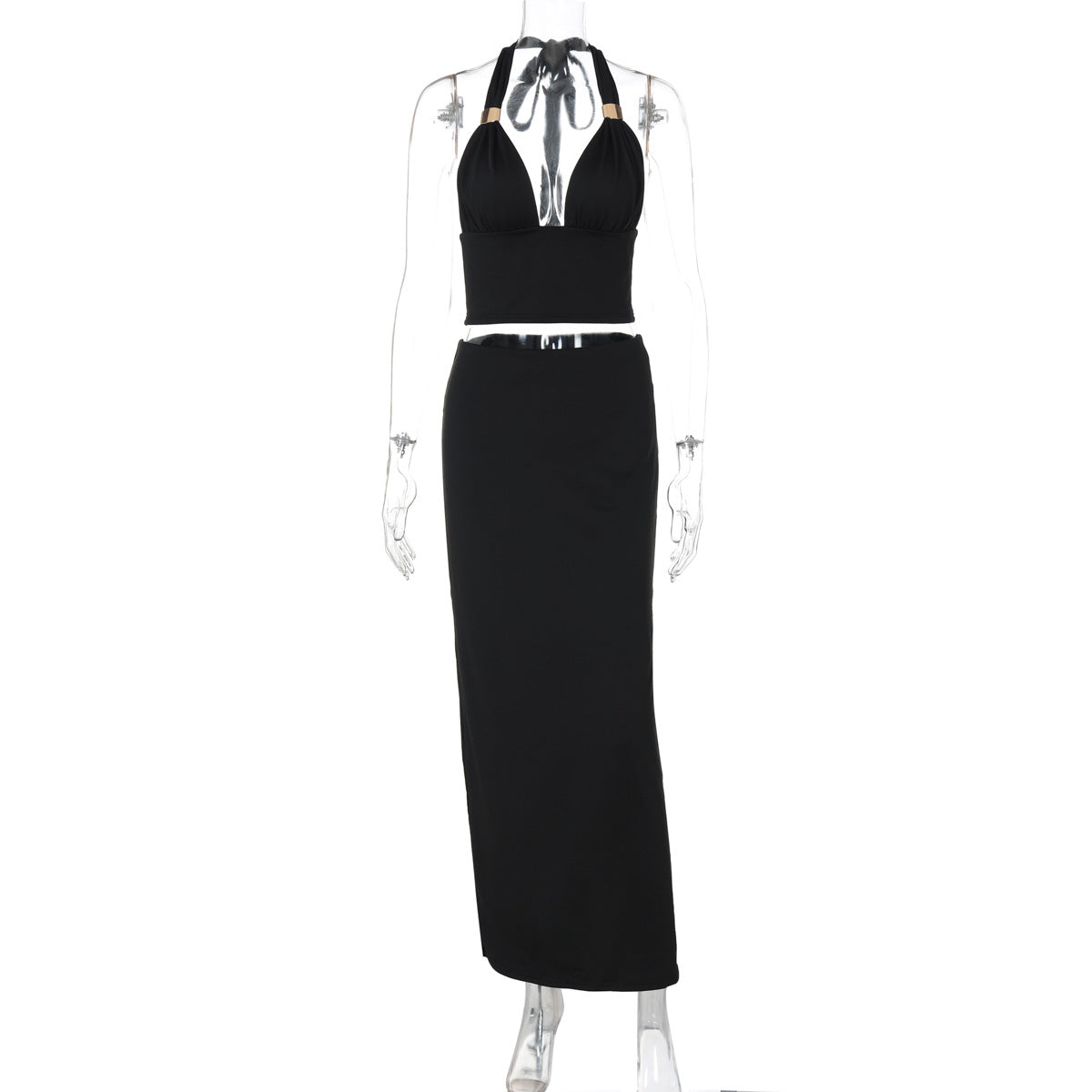Two-Piece Crop Top and Maxi Skirt Set