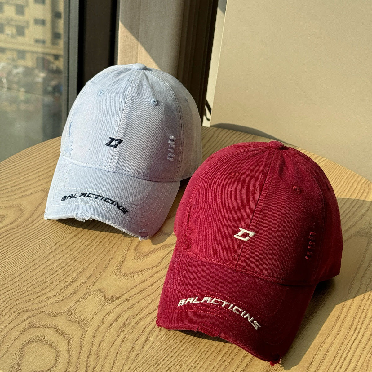 Men's Distressed Denim Baseball Cap