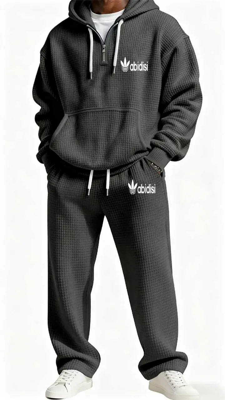 Men's Trendy Hoodie with Practical Zipper and Comfortable Jogging Pants