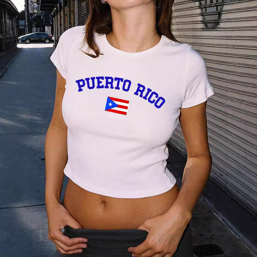 Women's Crop T-Shirt with 'MEXICO' Graphic