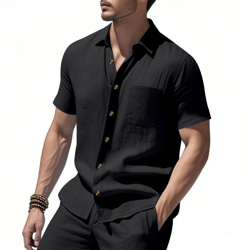 Men's Short-Sleeve Resort Shirt and Drawstring Bermuda Set